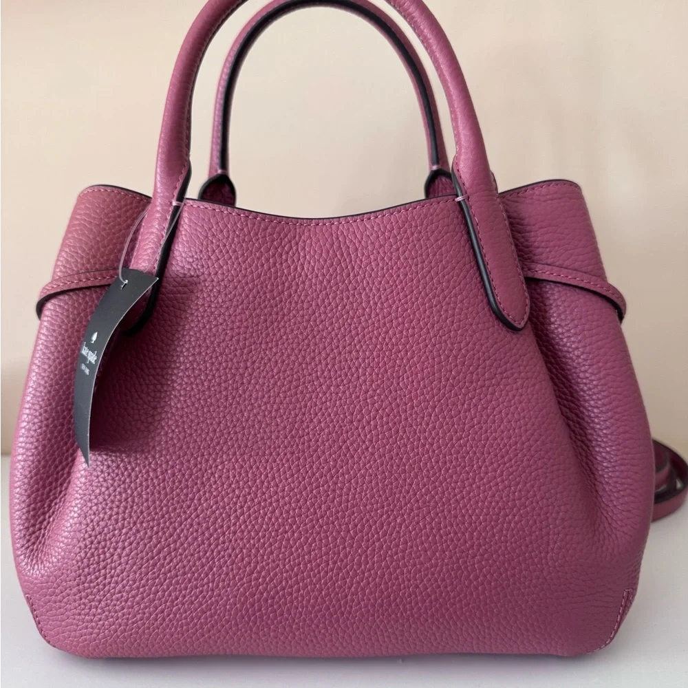 NWT Kate Spade Dumpling Bag Pebbled Leather Top-Handle in Pomegranate - Picture 2 of 7